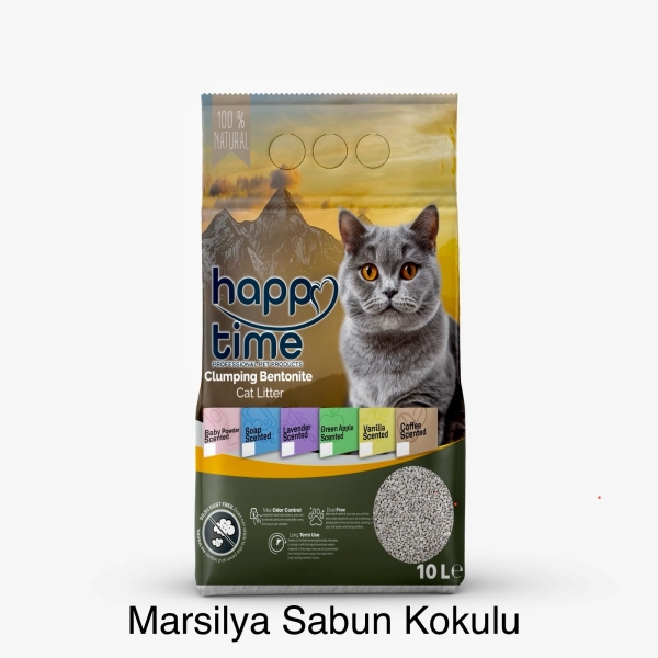 HT GREY WHİTE MARSİLYA SABUN KOKULU KEDİ KUMU 10 L